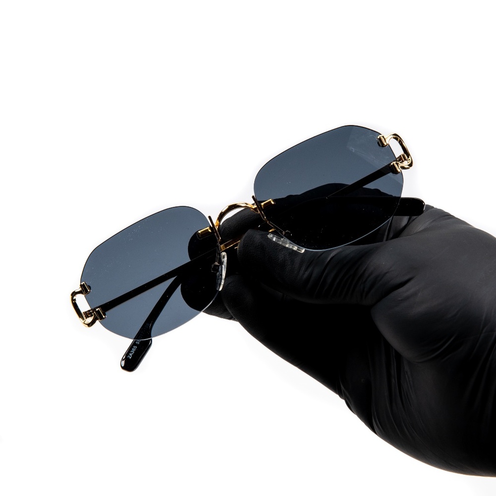 Black Gradient Tint Vintage Hip Hop Mens Luxury Gold Frame Fashion Sunglasses